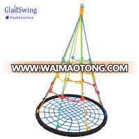 GladSwing S423 100cm 40'' round colorful Children PE rope nest swing outdoor hanging baby hammock