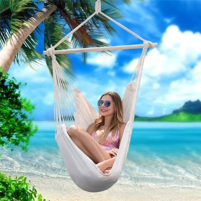 Outdoor travel fabric hammock swing hanging chair canvas seat cushions