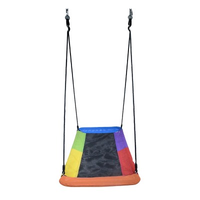 Fashion design outdoor tyre portable rainbow rectangle platform swing