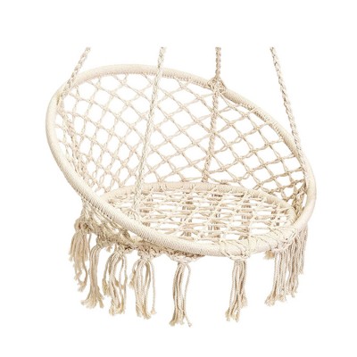 Round rope hammock nest outdoor garden macrame web round swing chair