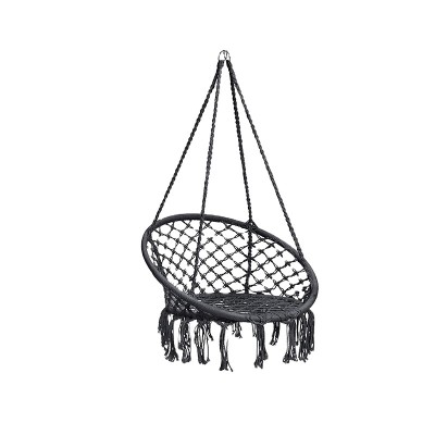 Stable commercial relax rope swing macrame hammock chair outdoor with metal rod